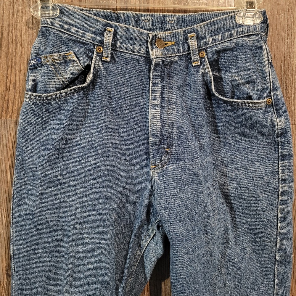 Vintage Lee Tapered Stone Wash Jeans Size 11 x 30 100% Cotton Union Made in USA - Picture 2 of 11